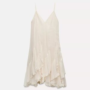 Zara Ruffled lace midi dress XS